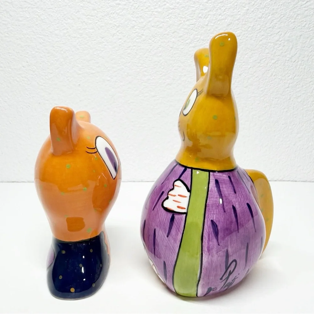 Vintage Pati Hand Painted Cat Salt Pepper Shakers